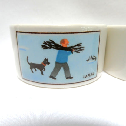 Vintage VILLEROY & BOCH Ceramic Napkin Rings: Designed by Naif Artist Gérard Laplau