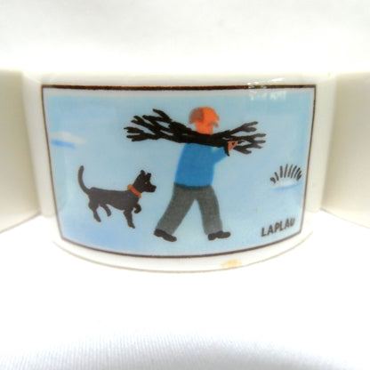 Vintage VILLEROY & BOCH Ceramic Napkin Rings: Designed by Naif Artist Gérard Laplau
