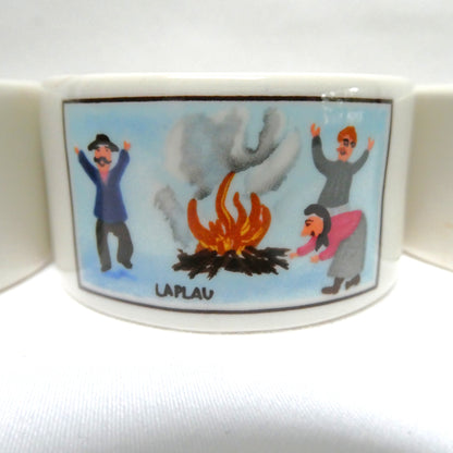 Vintage VILLEROY & BOCH Ceramic Napkin Rings: Designed by Naif Artist Gérard Laplau