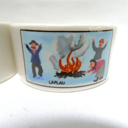 Vintage VILLEROY & BOCH Ceramic Napkin Rings: Designed by Naif Artist Gérard Laplau