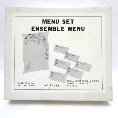 1970's Lillian Vernon Table Menu Display and Six Place Settings, By Regal Greetings and Gifts of Toronto, Ontario