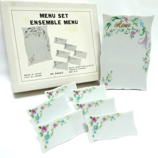 1970's Lillian Vernon Table Menu Display and Six Place Settings, By Regal Greetings and Gifts of Toronto, Ontario