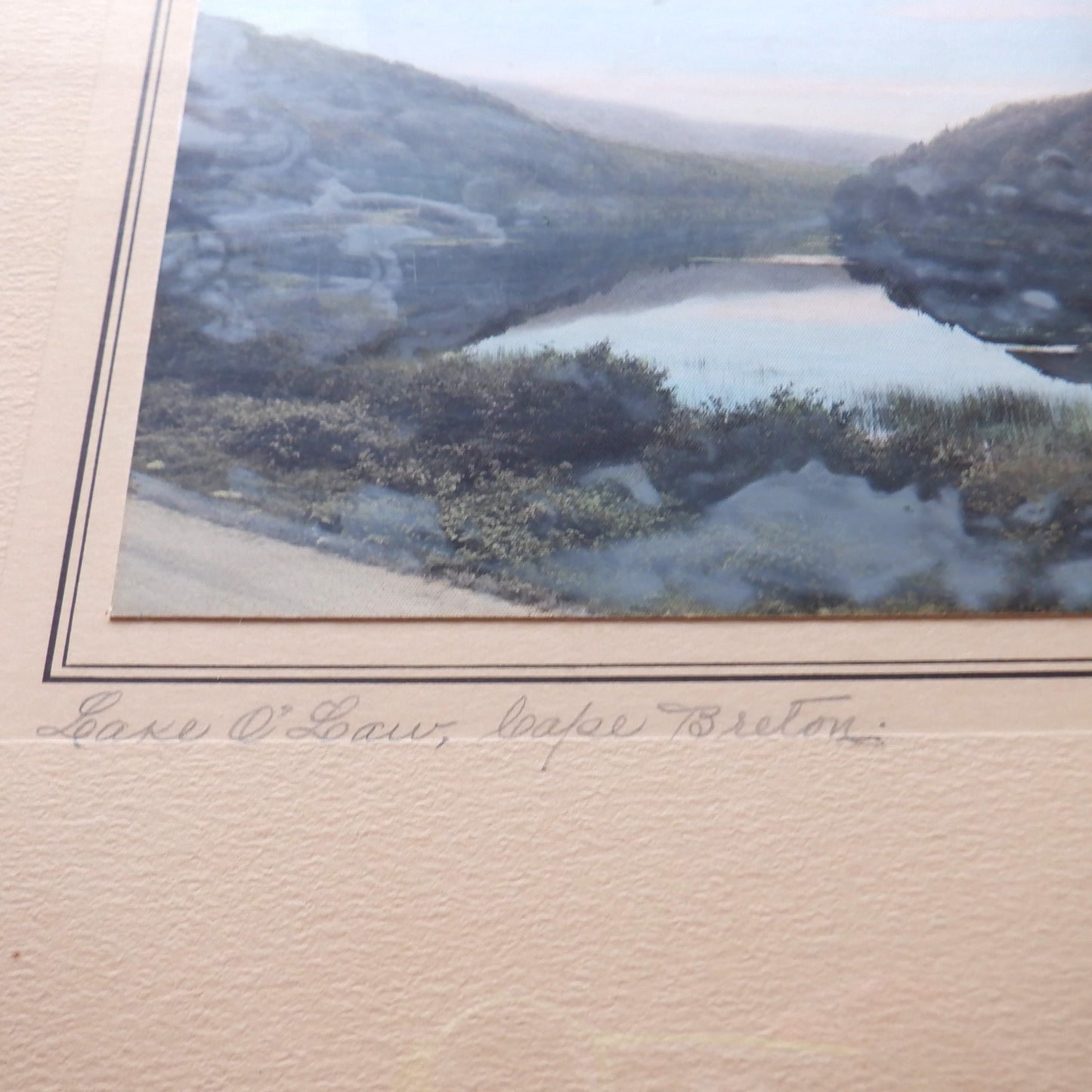 Original Vintage Nova Scotia Hand-Tinted Photograph by F.O. McLeod: LAKE O'LAW, CAPE BRETON ISLAND