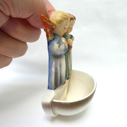 Goebel Hummel Model #146 Holy Water Porcelain Wall Font: Entitled 'Angel Duet' or Two Angels Singing