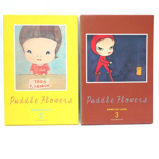 PUDDLE FLOWERS YOSHITOMO NARA POSTCARD COLLECTIONS: SPECIAL RARE TWO-PACK of Complete Volume 2 and Volume 3