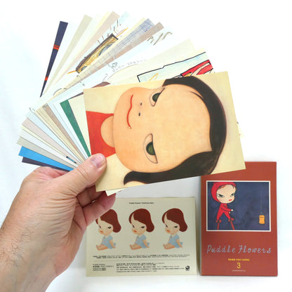 PUDDLE FLOWERS YOSHITOMO NARA POSTCARD COLLECTIONS: SPECIAL RARE TWO-PACK of Complete Volume 2 and Volume 3