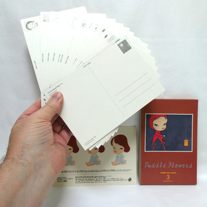 PUDDLE FLOWERS YOSHITOMO NARA POSTCARD COLLECTIONS: SPECIAL RARE TWO-PACK of Complete Volume 2 and Volume 3