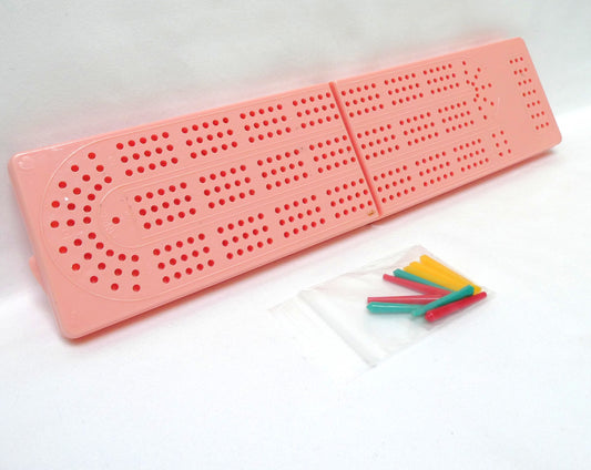 Vintage Authentic ACME Brand Folding Travel Cribbage Board: Includes Original Pegs and in Barbie Pink Colour!