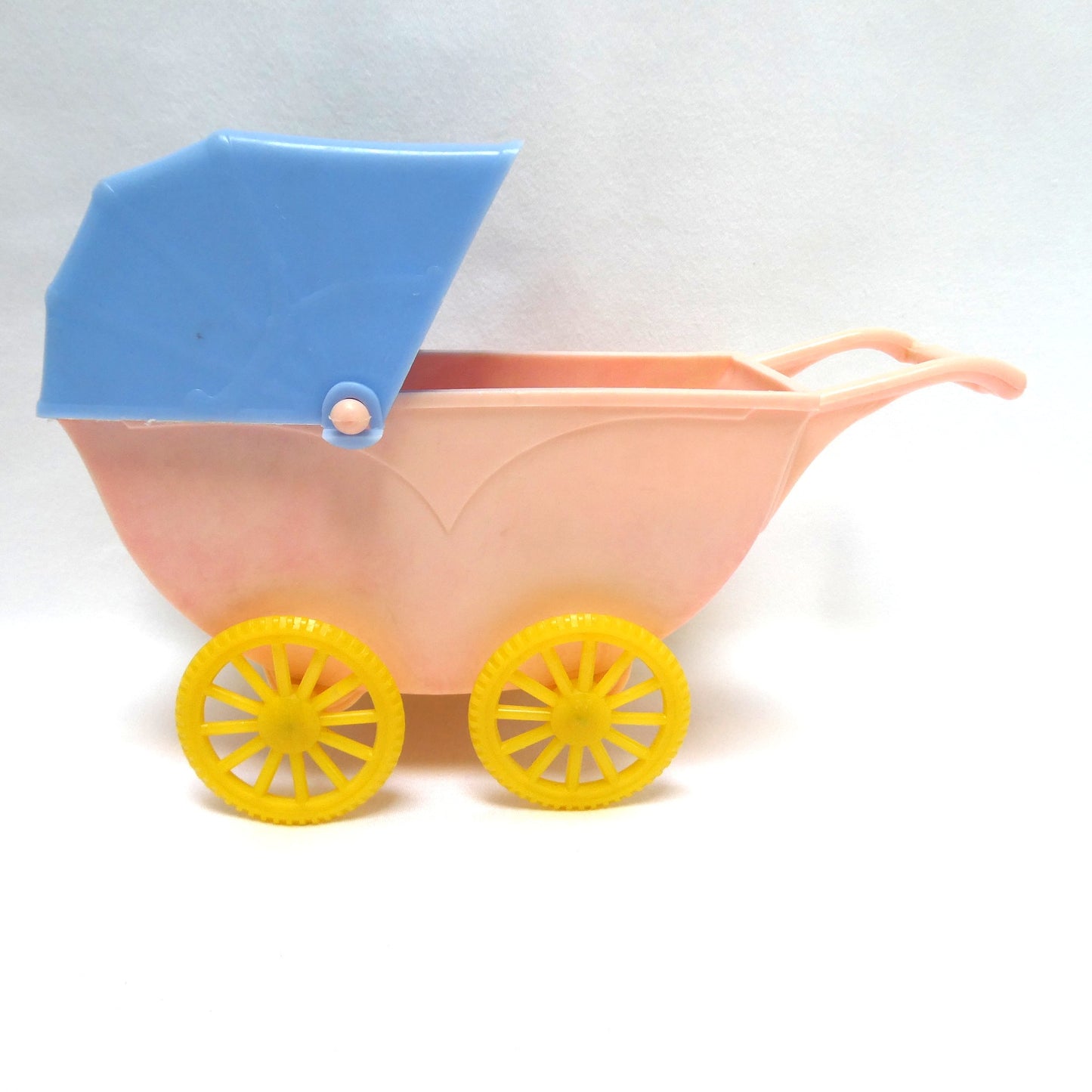 Pair of Vintage Toy Baby Plastic Prams, with Bonus Baby and Bottle, plus extra items!