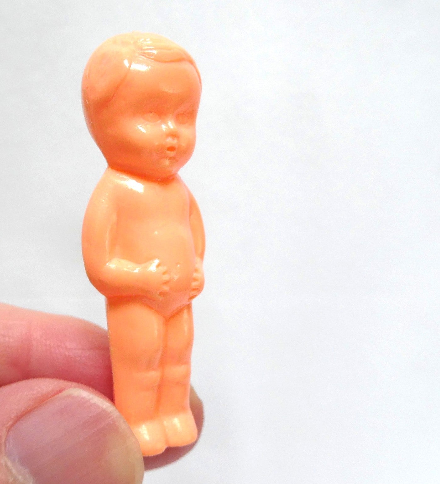 1950's Vintage Plastic Dollhouse Miniature Baby Figurines, aka "Frozen Charlotte Dolls"