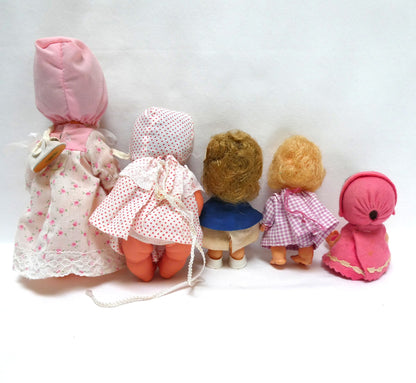 Vintage Set of FIVE FULLY-DRESSED DOLLS FROM AROUND THE WORLD: Hong Kong, Italy, USA, and more!