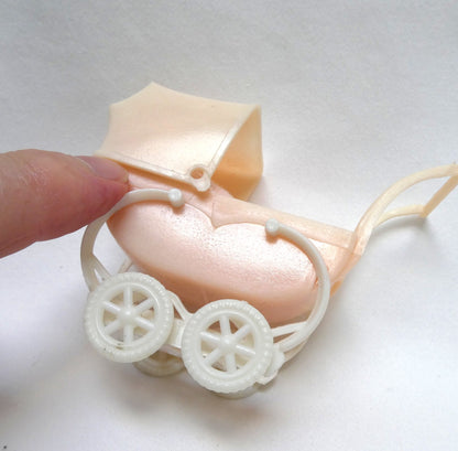 Vintage 4-Inch Tall MARX RUBBER BENDABLE DOLLHOUSE FIGURE, Fully Dressed plus extras!