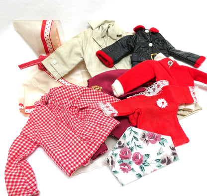 Red and White LOT SALE of 1960's Vintage Barbie and Vintage Ken Assorted Doll Clothes