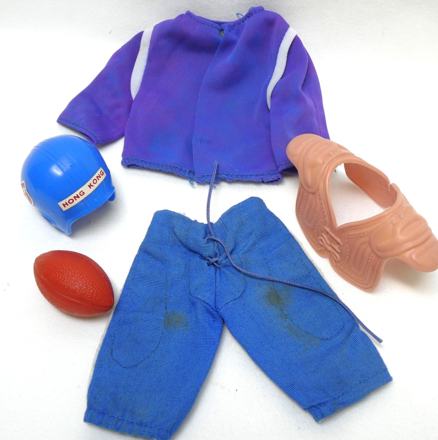 Lot of Vintage 1970s Vintage BIG JIM ACTION FIGURE Football Uniform and Baseball Set by Mattel