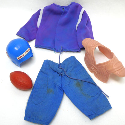 Lot of Vintage 1970s Vintage BIG JIM ACTION FIGURE Football Uniform and Baseball Set by Mattel