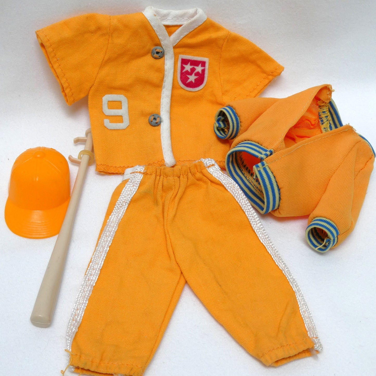 Lot of Vintage 1970s Vintage BIG JIM ACTION FIGURE Football Uniform and Baseball Set by Mattel