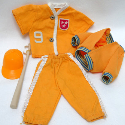 Lot of Vintage 1970s Vintage BIG JIM ACTION FIGURE Football Uniform and Baseball Set by Mattel