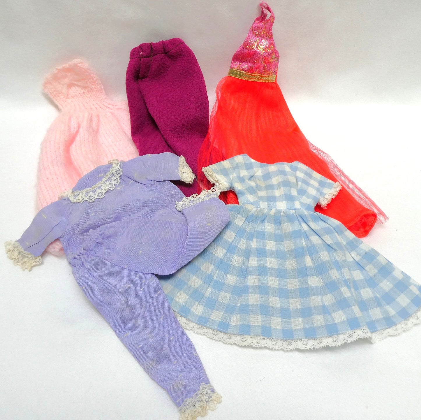 LOT #1 of 1960's Vintage CLONE and MOMMY-MADE Doll Clothing For Barbie