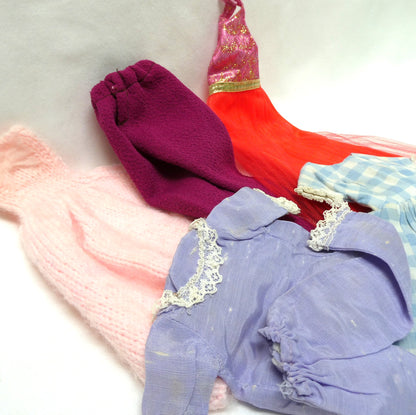 LOT #1 of 1960's Vintage CLONE and MOMMY-MADE Doll Clothing For Barbie