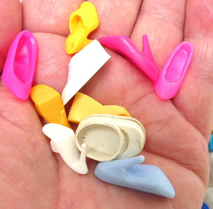 Large Vintage LOT Collection of 1960's Barbie Cloned Doll SHOES, SHOES and more SHOES!