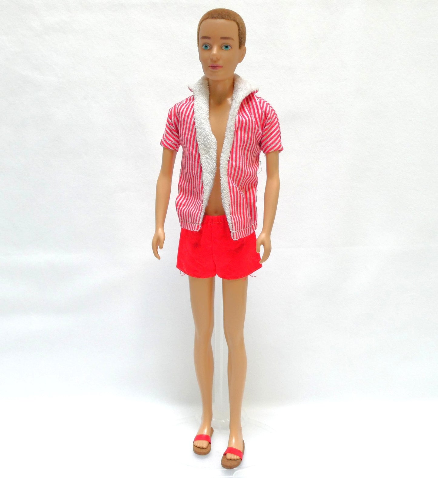 Vintage Rare Barbie Ken HTF Brownette Reproduction Brown Flocked Hair dressed in the 1960s original striped shirt and red bottoms...AND MORE!