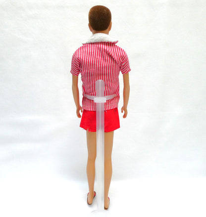 Vintage Rare Barbie Ken HTF Brownette Reproduction Brown Flocked Hair dressed in the 1960s original striped shirt and red bottoms...AND MORE!