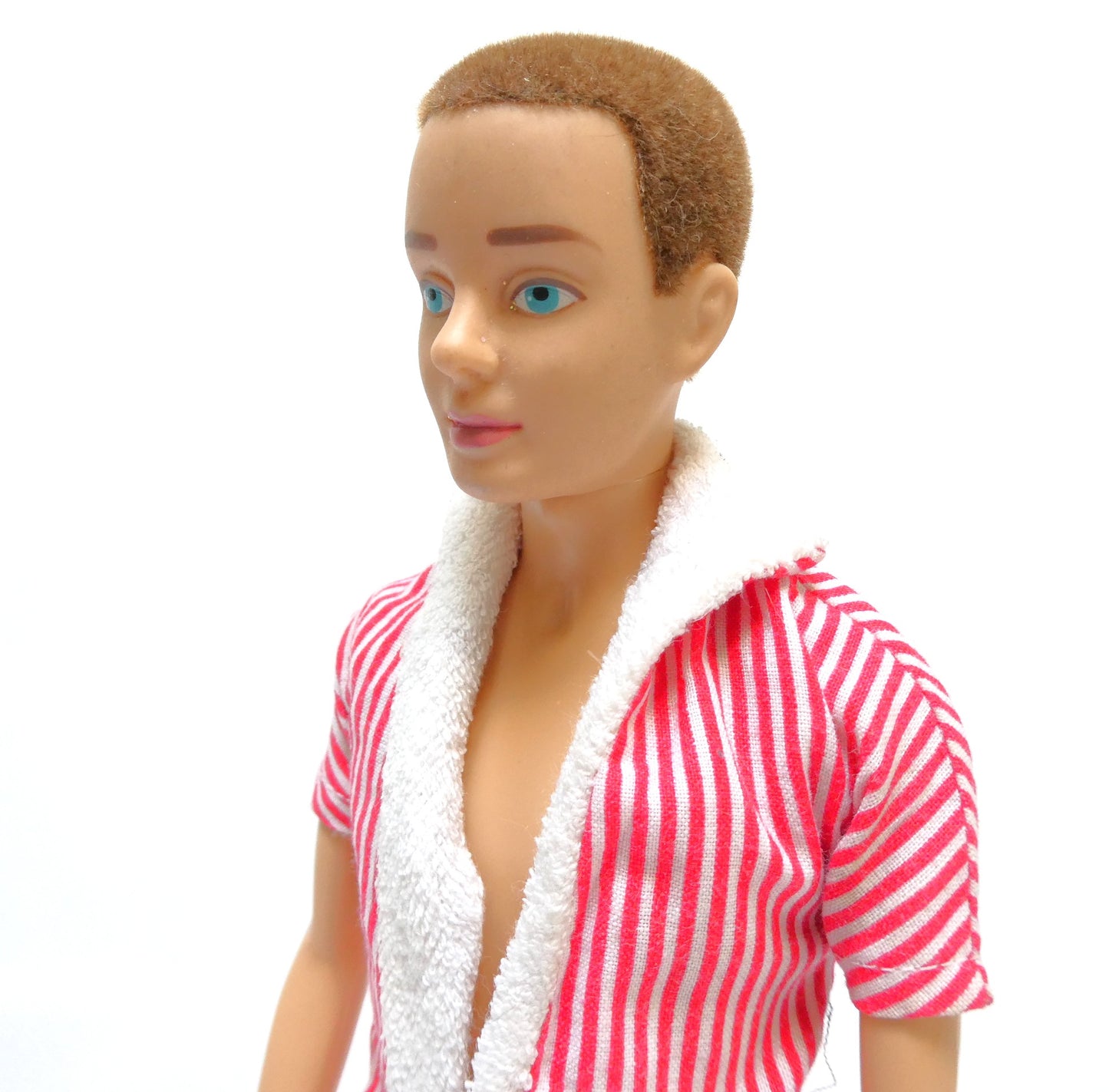 Vintage Rare Barbie Ken HTF Brownette Reproduction Brown Flocked Hair dressed in the 1960s original striped shirt and red bottoms...AND MORE!