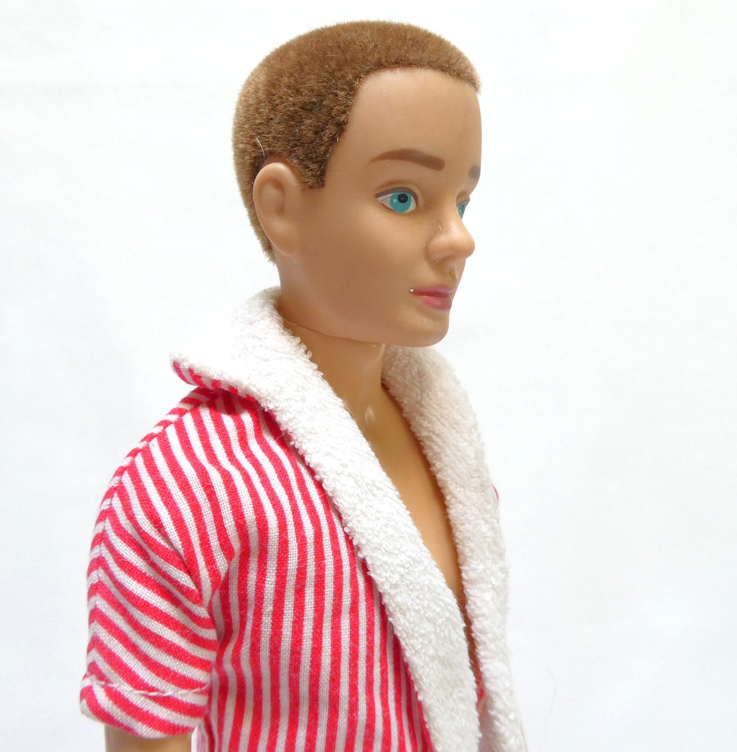 Vintage Rare Barbie Ken HTF Brownette Reproduction Brown Flocked Hair dressed in the 1960s original striped shirt and red bottoms...AND MORE!