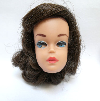 Vintage Original 1963 'Fashion Queen' BARBIE HEAD ONLY, Featuring the iconic blue headband and molded brown hair...PLUS 3 BONUS WIGS!