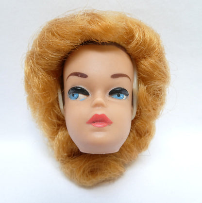 Vintage Original 1963 'Fashion Queen' BARBIE HEAD ONLY, Featuring the iconic blue headband and molded brown hair...PLUS 3 BONUS WIGS!