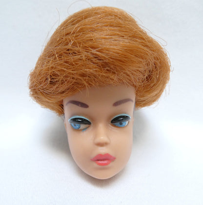 Vintage Original 1963 'Fashion Queen' BARBIE HEAD ONLY, Featuring the iconic blue headband and molded brown hair...PLUS 3 BONUS WIGS!