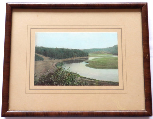 A Small Vintage Hand-Tinted B&W East Coast Photograph: 'BEND IN THE RIVER'