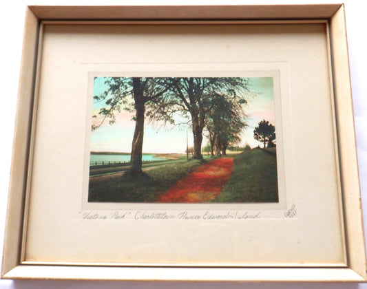 'VICTORIA PARK', Charlottetown, Prince Edward Island Vintage Hand-Tinted Photograph by Oliver Cleveland Craswell
