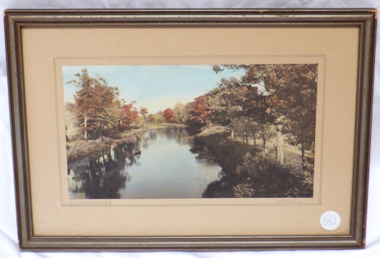 Vintage Mid-Century Hand-Tinted Photograph by Mrs. E.M. Harris of Lawrencetown, Nova Scotia: 'ANNAPOLIS RIVER'