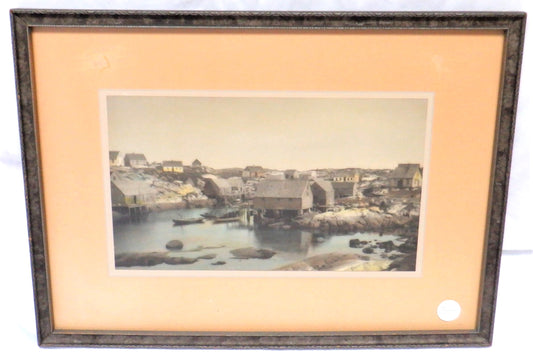 Antique Hand-Tinted Photograph of a Fishing Village: 'EAST COAST MARITIMES'