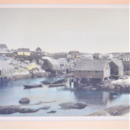 Antique Hand-Tinted Photograph of a Fishing Village: 'EAST COAST MARITIMES'