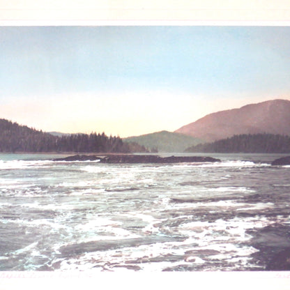 Vintage Hand-Tinted B&W Photograph by Wrathall of Prince Rupert, British Columbia: 'BUTZE RAPIDS'