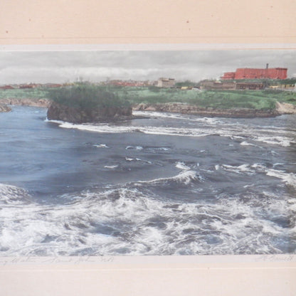 Antique Hand-Tinted Photograph by F.E. Garrett: SWIRLING WATER, SAINT JOHN, New Brunswick, Canada