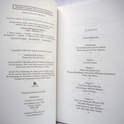 STRONG WOMEN STORIES, Native Vision and Community Survival, Edited by Kim Anderson & Bonita Lawrence (1st Ed. SIGNED)