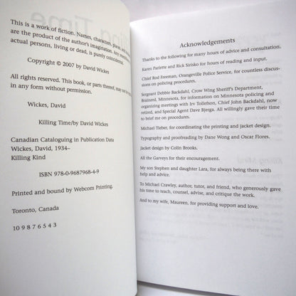 KILLING TIME, The Original Jack Petersen Novel First Time in Paperback, by David Wickes (1st Ed. SIGNED)