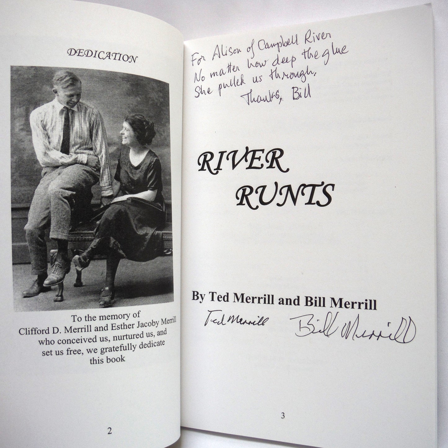 RIVER RUNTS, Memoirs by Ted Merrill & Bill Merrill (2005 SIGNED)