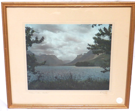 Vintage Hand-Tinted Alberta Photograph, by A. E. Cross Studios: 'WATERTON LAKES' (View #2)