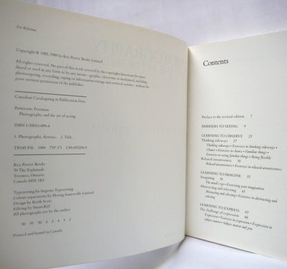 PHOTOGRAPHY AND THE ART OF SEEING, by Freeman Patterson, 1989