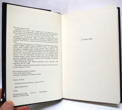 LANDSCAPE TURNED SIDEWAYS, Collected Poems 1977-1987, by Yvonne Trainer (1st Ed. SIGNED)