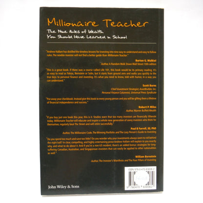 MILLIONAIRE TEACHER, The Nine Rules of Wealth You Should Have Learned in School, by Andrew Hallam (2011 1st Ed.)
