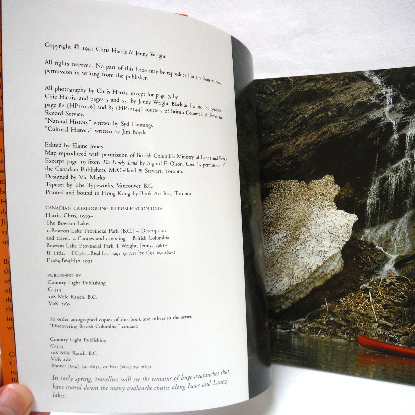 THE BOWRON LAKES, British Columbia's Wilderness Canoe Circuit, by Chris Harris and Jenny Wright (1991 1st Ed.)