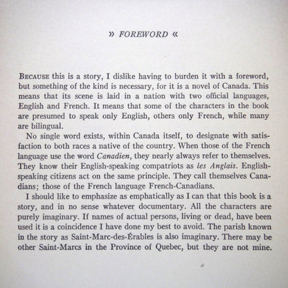 TWO SOLITUDES, by Hugh MacLennan: The RARE Edition by Duell, Sloan and Pearce of New York, USA  (1945 1st Ed.)