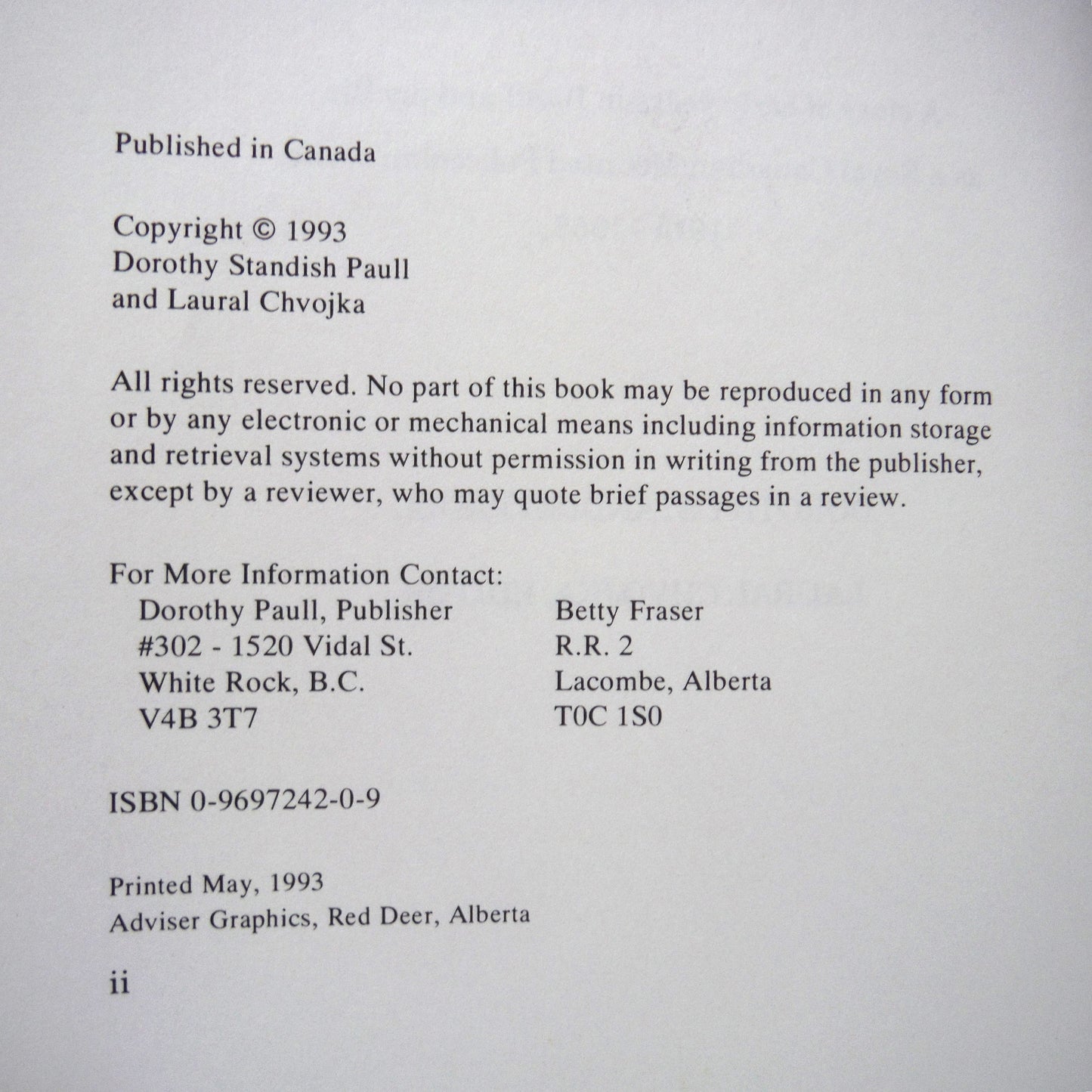 SCARLET FEVER, A story of early years in Banff and my life as a Royal Canadian Mounted Policeman's wife 1914-1956, by Dorothy Standish Paull (1st Ed. SIGNED)