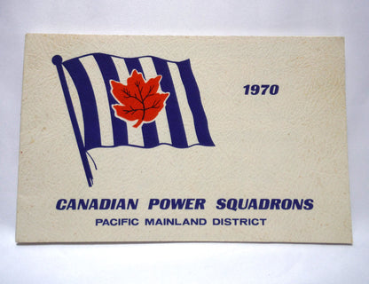 CANADIAN POWER SQUADRONS, Pacific Mainland District of Vancouver, British Columbia (1970 1st Ed.)