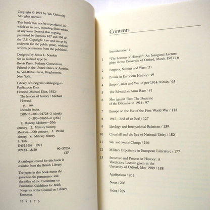 THE LESSONS OF HISTORY, by Michael Howard (1991 1st Ed.)